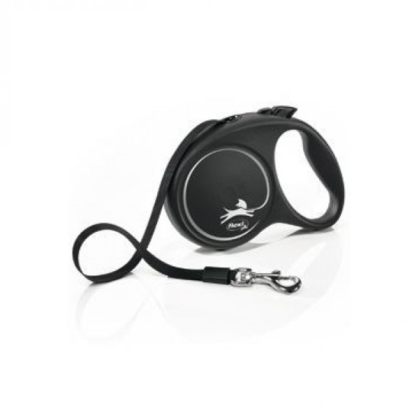 Flexi Black Design S pásek 5 m/15 kg černá