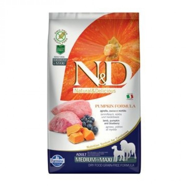 N&D Grain Free Pumpkin Adult M/L Lamb & Blueberry 2
