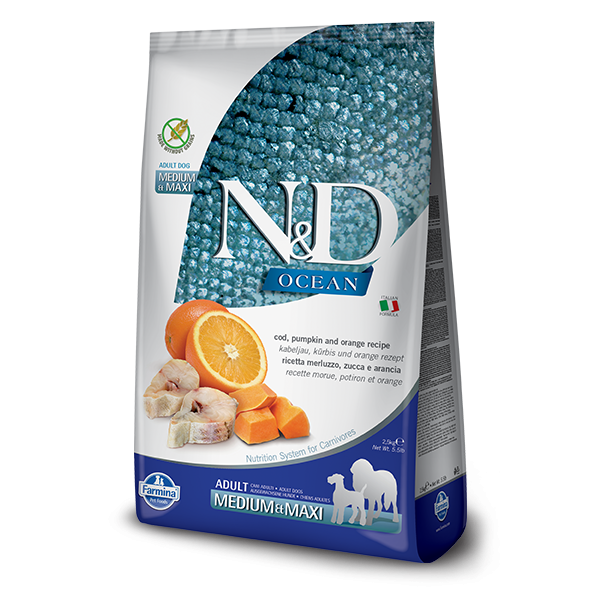 N&D Grain Free Ocean Adult M/L Codfish & Pumpkin & Orange 12 kg