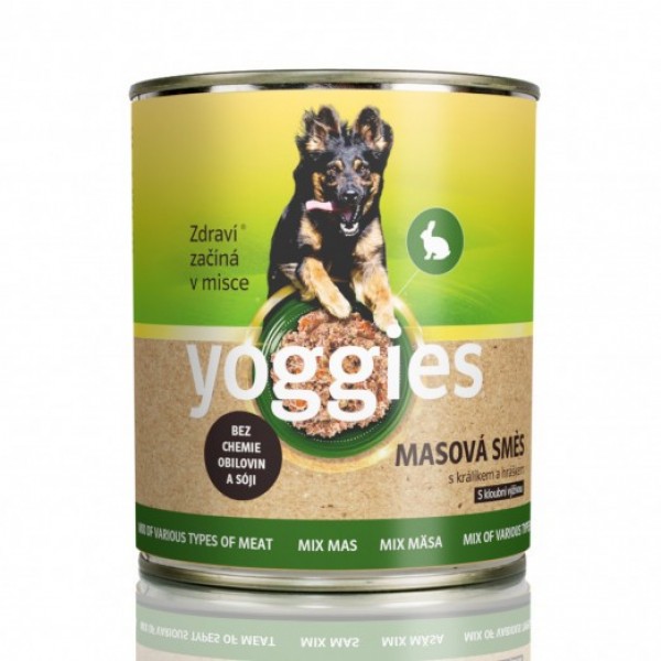 Yoggies konzerva s masovou směsí (kuře