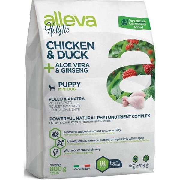 Alleva Holistic Dry Puppy/Junior Chicken&Duck Mini 800 g