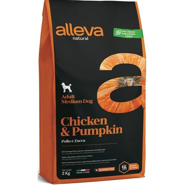Alleva Natural Dry Adult Chicken&Pumpkin Medium 2 kg