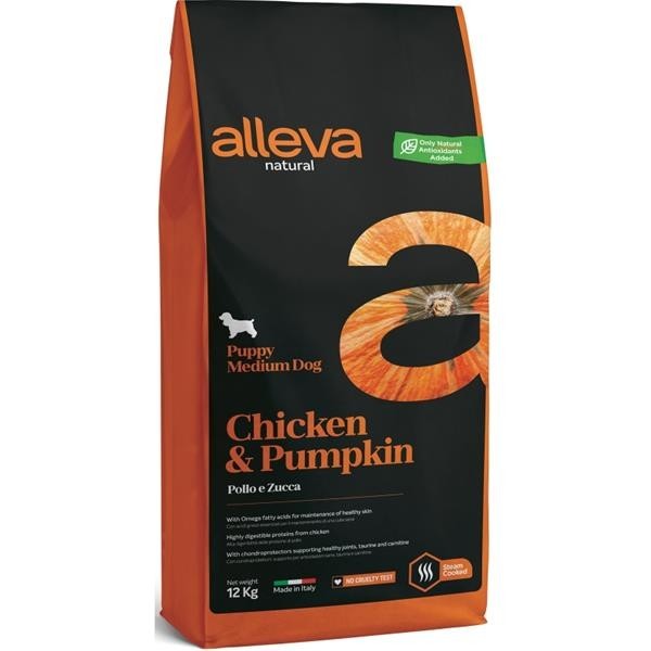 Alleva Natural Dry Puppy Chicken&Pumpkin Medium 12 kg