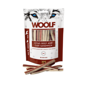 WOOLF soft beef and cod sandwich long 100 g