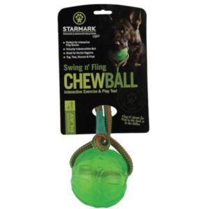 Chew ball míč se šňůrkou L zelený