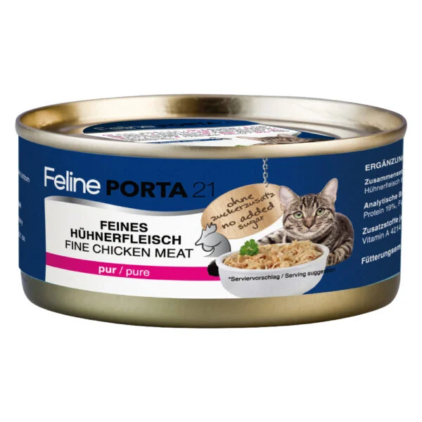 Feline Porta 21 krmivo pro kočky 6 x 156 g - Čisté kuřecí maso