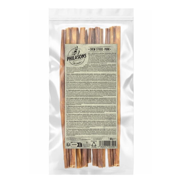 Phil & Sons žvýkací tyčinky - vepřové - 5 x 60 g