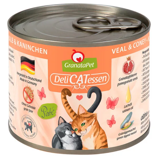 GranataPet DeliCatessen 12 x 200 g - Telecí & králík