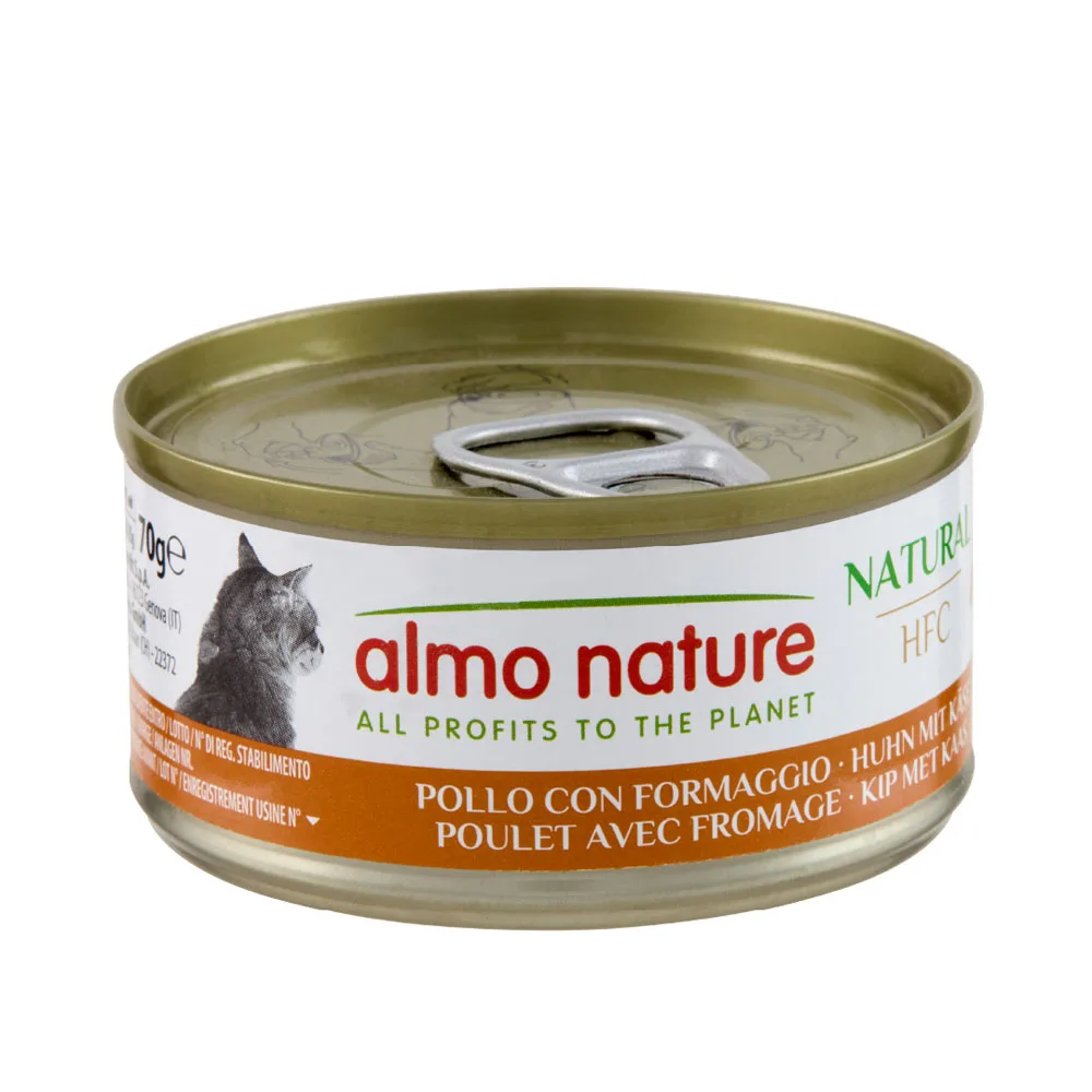 Almo Nature HFC Natural 24 x 70 g výhodné balení - kuře a sýr