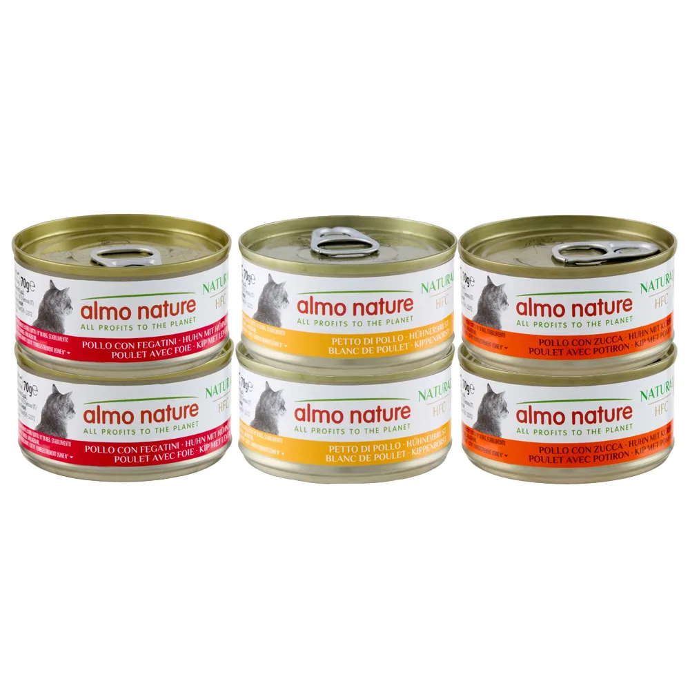 Almo Nature HFC Natural 24 x 70 g výhodné balení - Mix kuřecí