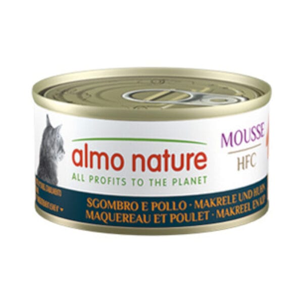 Almo Nature HFC Cat Mousse 24 x 70 g - výhodné balení - Makrela a kuře