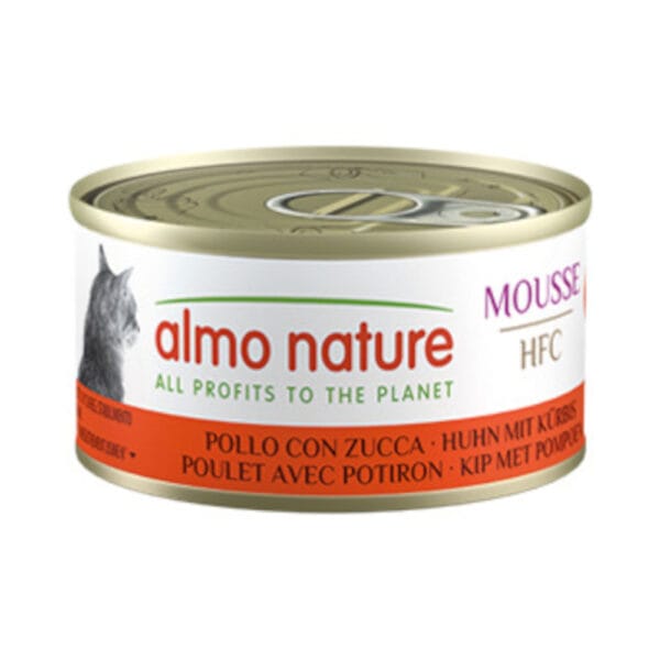 Almo Nature HFC Cat Mousse 24 x 70 g - výhodné balení - Kuře s dýní