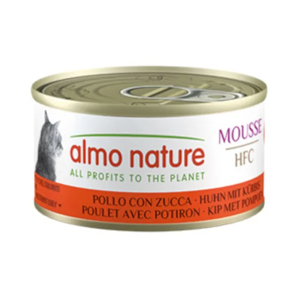 Almo Nature HFC Cat Mousse 24 x 70 g - výhodné balení - Kuře s dýní