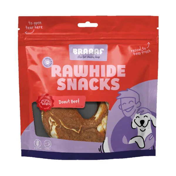 Braaaf snacky - 15 % sleva -  Donut hovězí s treskou 10-12 cm (1 kus