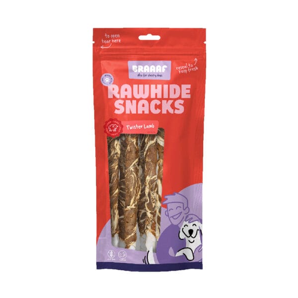 Braaaf snacky - 15 % sleva - Twister jehněčí s treskou 6 ks - 180 g