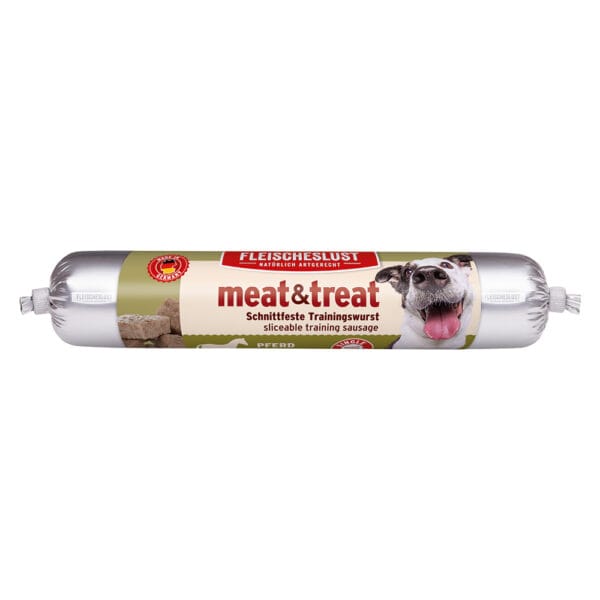 Fleischeslust Meat & trEAT Single Shot salám pro výcvik - Výhodné balení: Koňské 6 x 80 g