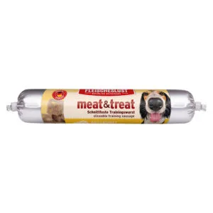 Fleischeslust Meat & trEAT Single Shot salám pro výcvik - Výhodné balení: Sýrová klobása 6 x 80 g