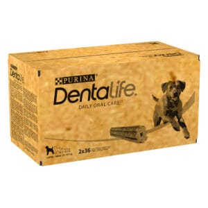 PURINA Dentalife pamlsky pro každodenní péči o zuby pro velké psy (25-40kg) - 2 x 72 tyčinek  (48 x 106 g)