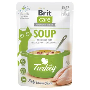 Brit Care polévka pro kočky 15 x 75 g - krocaní