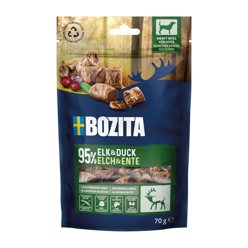 Bozita Meaty Bites - výhodné balení: s losem a kachnou (2 x 70 g)