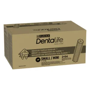 PURINA Dentalife pamlsky pro každodenní péči o zuby pro malé psy (7-12 kg) - 108 tyčinek  (36 x 49 g)