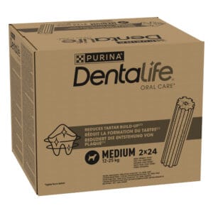 PURINA Dentalife pamlsky pro každodenní péči o zuby pro středně velké psy (12-25 kg) - 48 tyčinek (16 x 69 g)