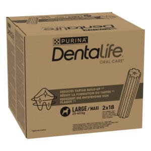 PURINA Dentalife pamlsky pro každodenní péči o zuby pro velké psy (25-40kg) - 36 tyčinek  (12 x 106 g)