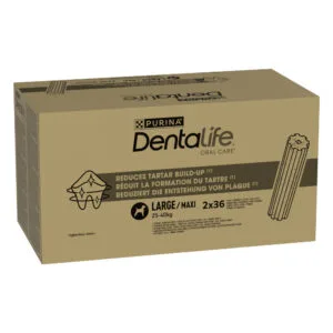 PURINA Dentalife pamlsky pro každodenní péči o zuby pro velké psy (25-40kg) - 2 x 72 tyčinek  (48 x 106 g)