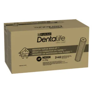 PURINA Dentalife pamlsky pro každodenní péči o zuby pro středně velké psy (12-25 kg) - 2 x 84 tyčinek (56 x 69 g)