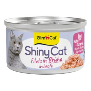 GimCat ShinyCat 6 x 70 g - kuřecí a garnely
