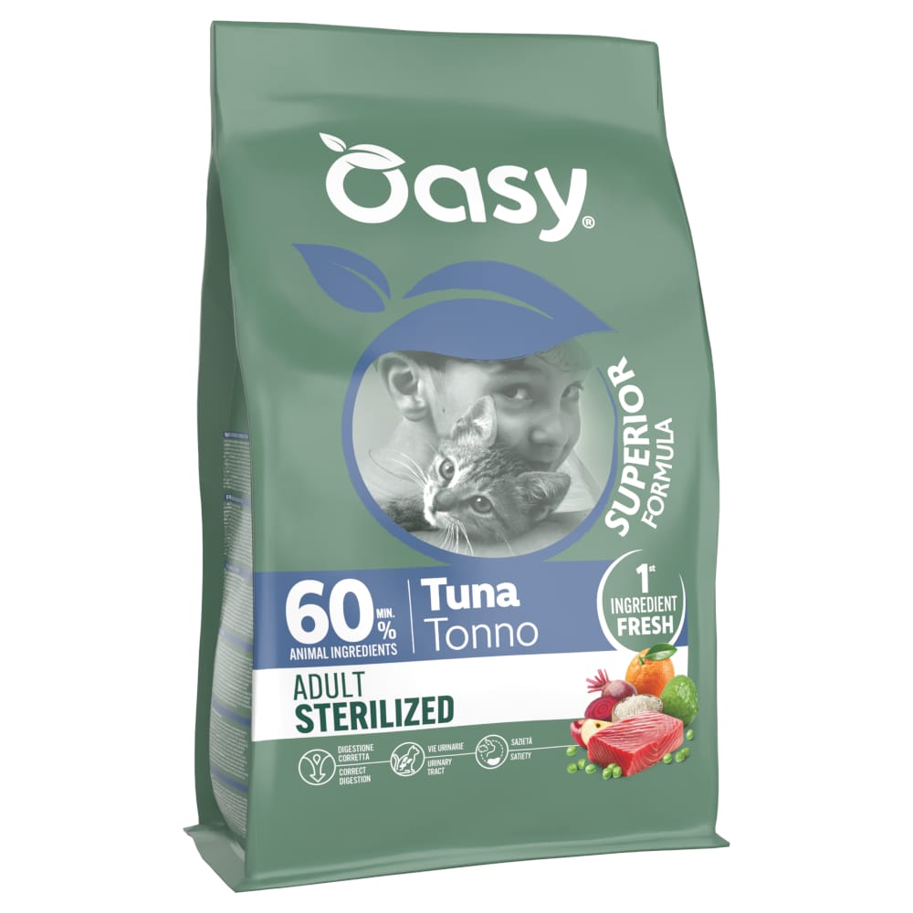 Oasy Dry Cat Superior Adult Sterilized s tuňákem - Výhodné balení: 2 x 6 kg
