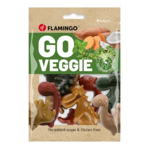 Flamingo Go Veggie Dinosaur Mix - výhodné balení: 2 x 120 g (8 kusů)