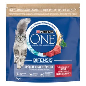 Purina ONE Bifensis Sterilised granule hovězí - 4 x 1